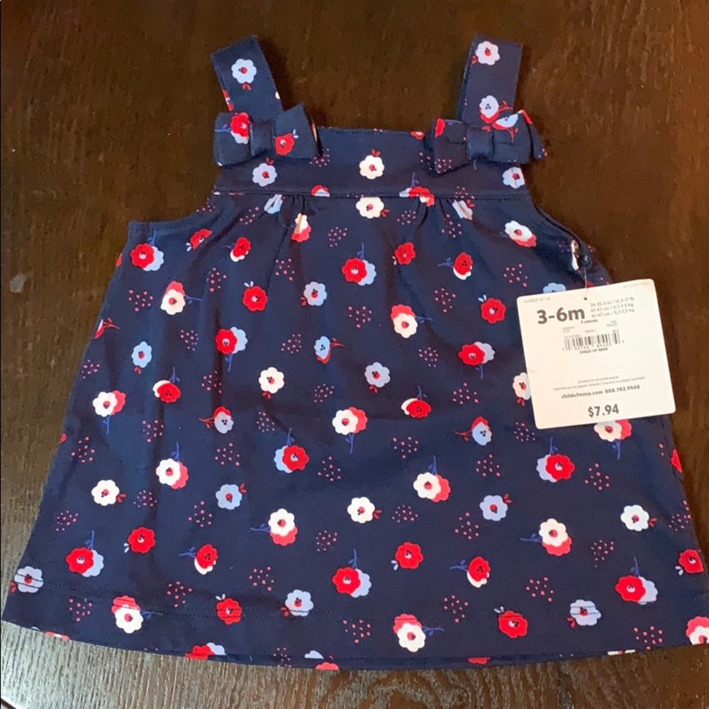 Red White Blue Floral Tank Top